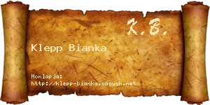 Klepp Bianka névjegykártya